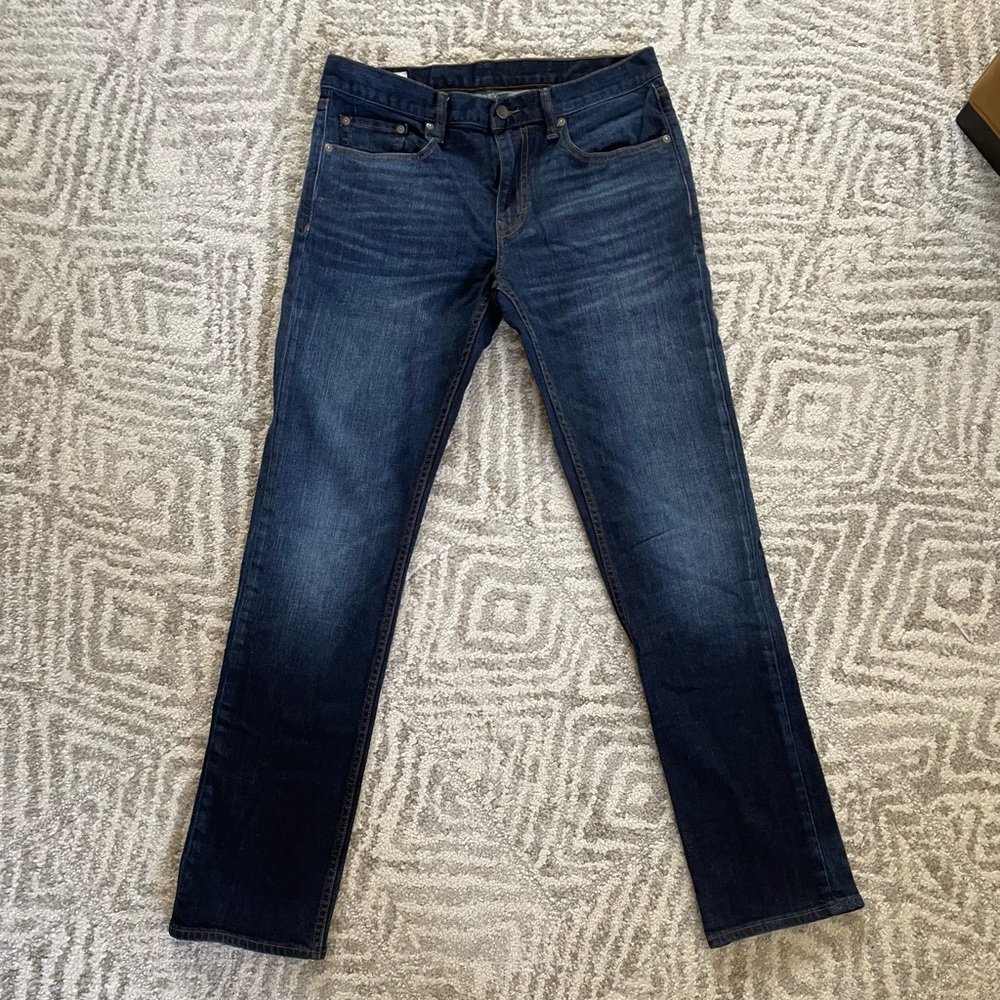 Banana Republic Men’s Slim Denim Jeans, Dark Blue, Size 30/32
